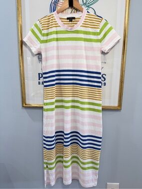 J. Crew Midi  Length Striped Shift Dress XS
